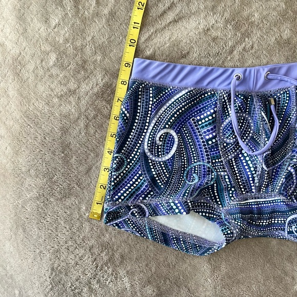Men's Blue Patterned Swim Trunks - Picture 7 of 7